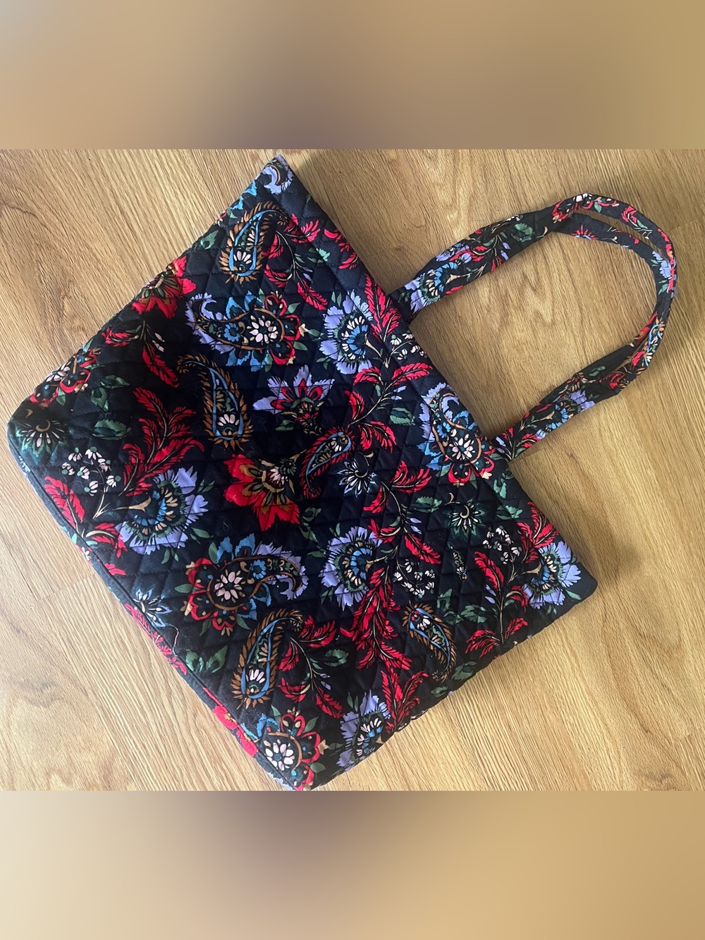 Vera Bradley quilted floral shoulder bag tote book bag adorable colorful purse!